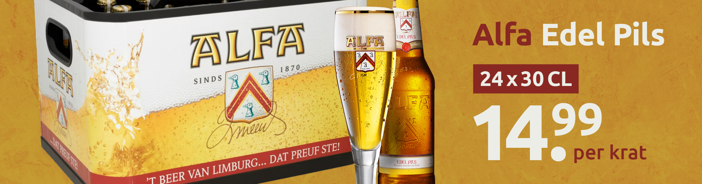 Wijnhuis Gennep - Alfa krat Alfa Edel Pils aanbieding